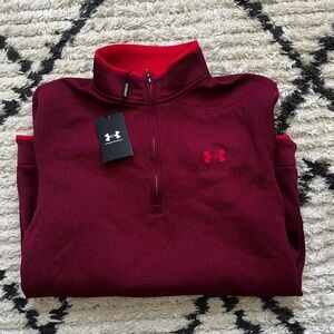 Under Armour Unisex Burgundy Red Zip Sweater Sz M